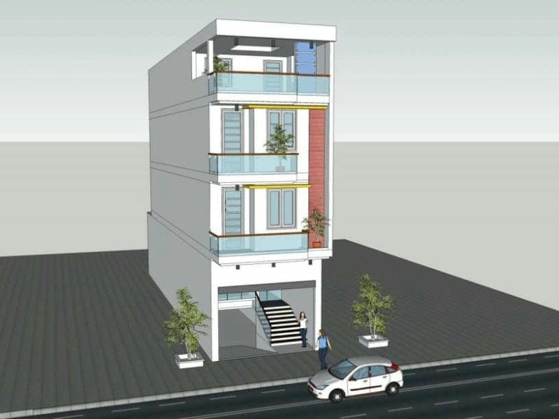 Ngắm nhìn mẫu nhà ống có tầng hầm hiện đại đẹp