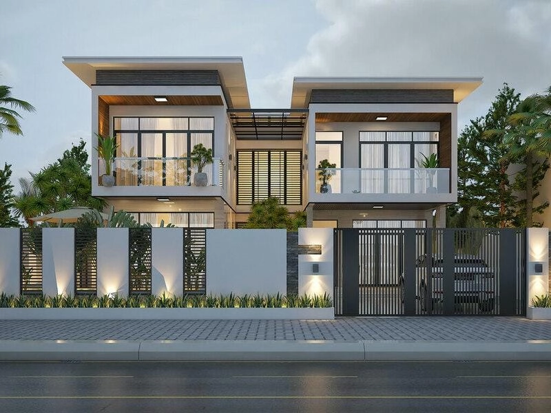 mau nhà 1 trệt 1 lầu đẹp gợi ý xây dựng cho nhà phố Việt