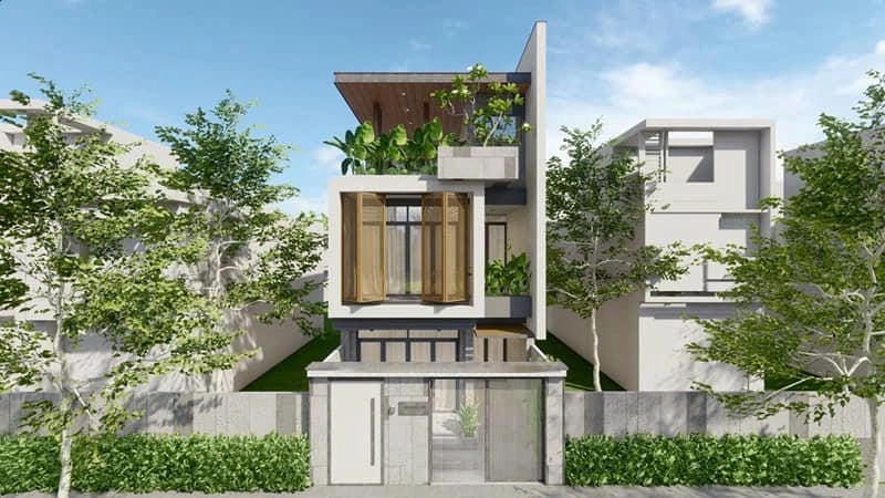 mẫu nhà 1 trệt 2 lầu kiến trúc cao tầng tiện lợi