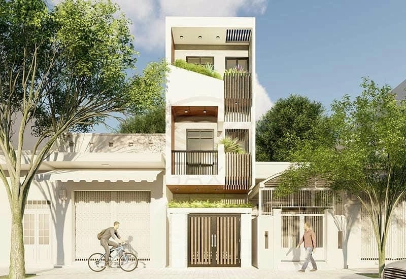 mẫu nhà 1 trệt 2 lầu 5x20 rộng thoáng hợp gia đình đông người