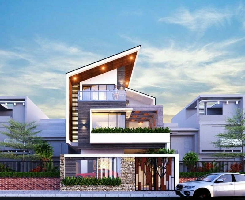 mẫu nhà 1 trệt 2 lầu 4x20 tối ưu cho lô đất hẹp dài