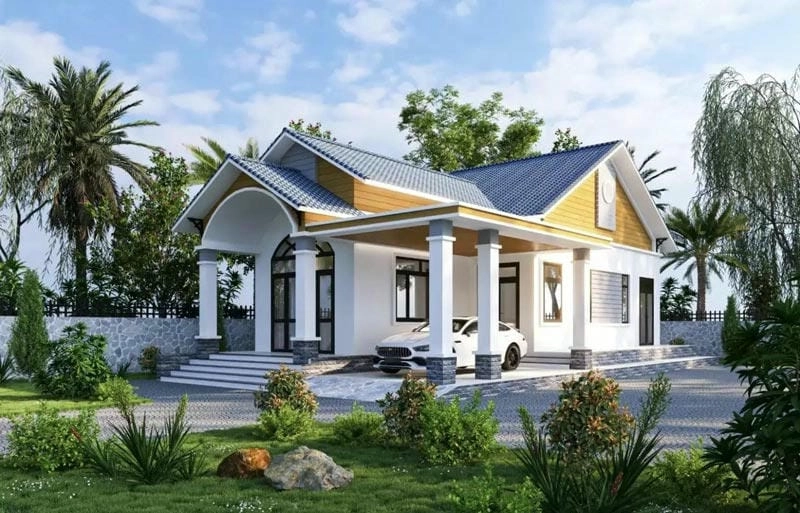 Ngắm nhìn mẫu nhà 1 tầng 3 phòng ngủ 120m2 rộng rãi thoáng mát