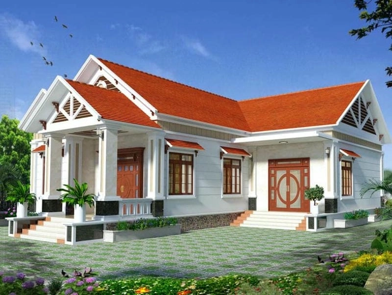 Gợi ý mẫu nhà 1 tầng 3 phòng ngủ đẹp thanh lịch tiện ích