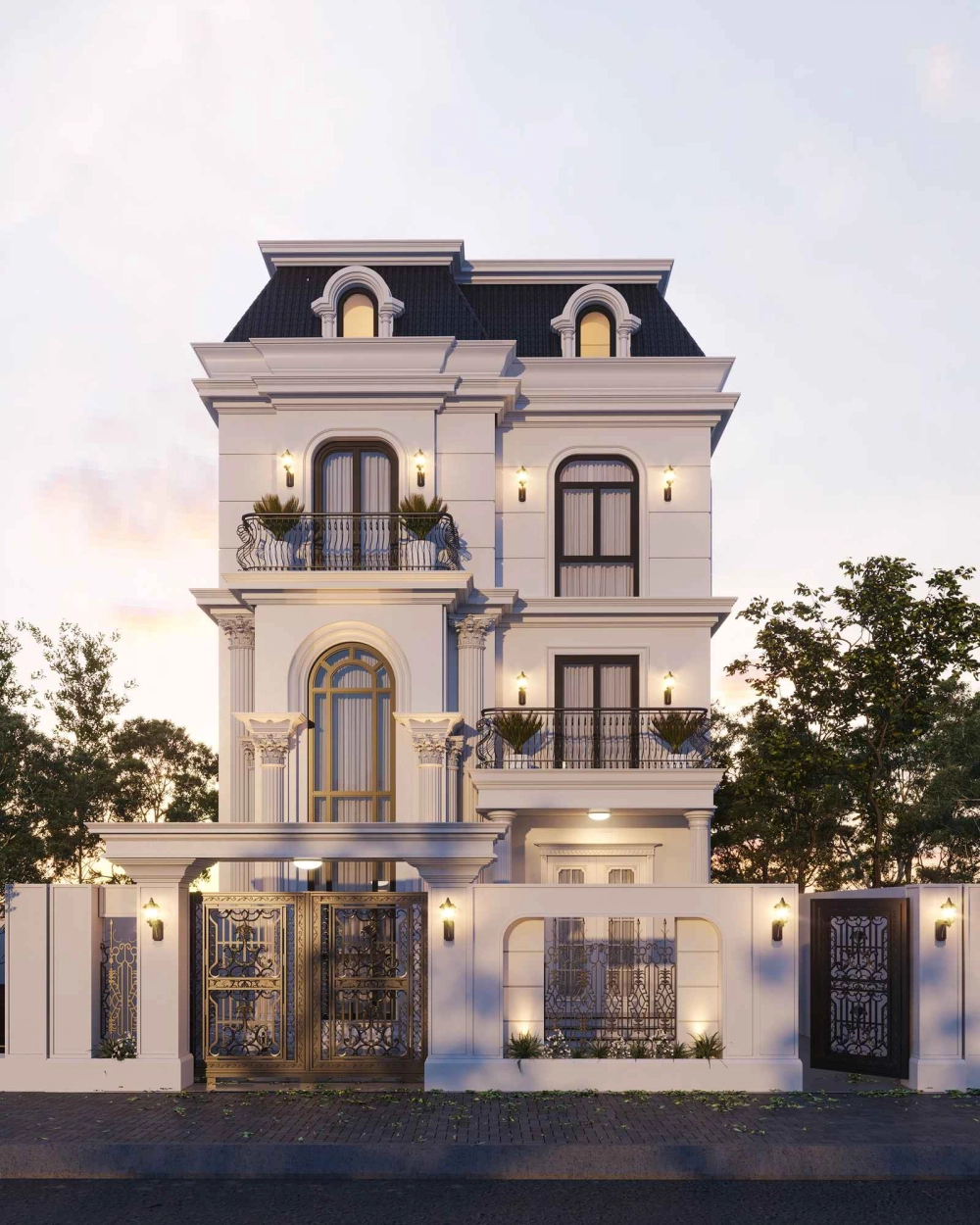 Tham khảo mẫu nhà phố cổ điển đẹp đẳng cấp