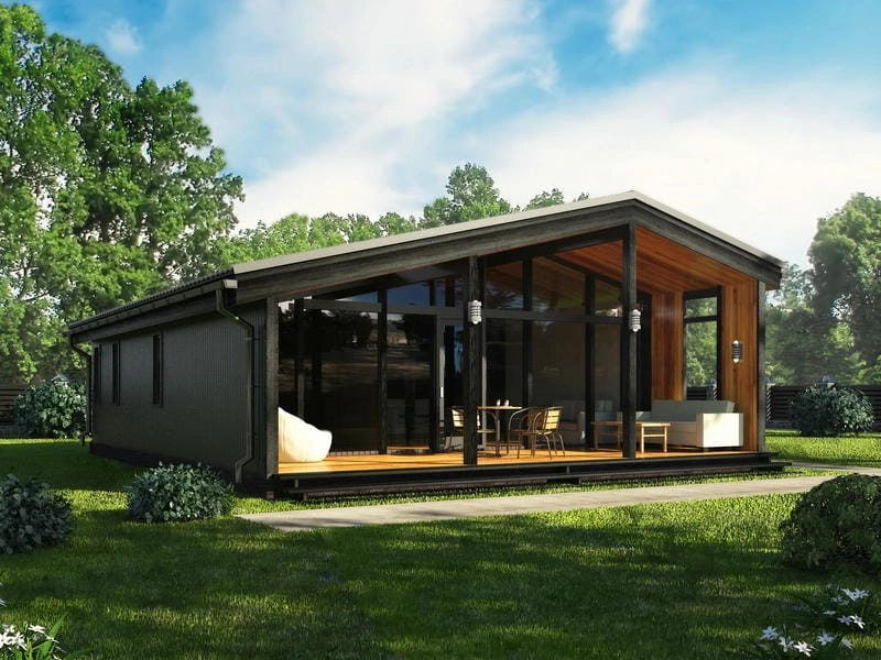 mẫu nhà lắp ghép 50m2 thiết kế gọn gàng cho gia đình