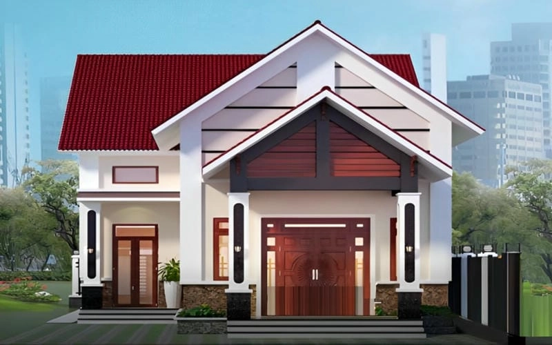 Mẫu nhà cấp 4 mái ngói truyền cảm hứng mộc mạc