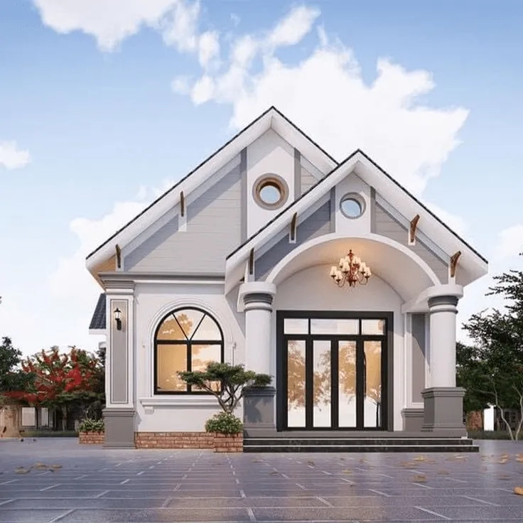 Rộng rãi với mẫu nhà mái thái 1 tầng 5 phòng ngủ hiện đại
