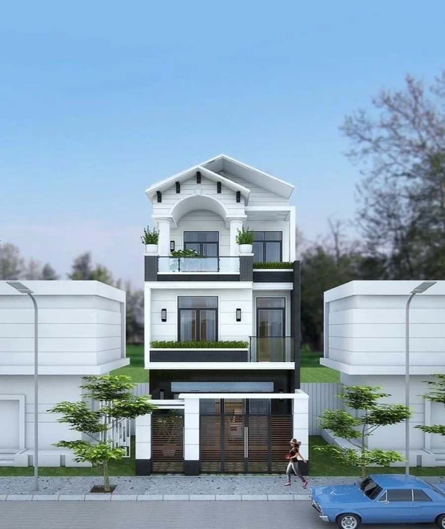 Tham khảo mẫu nhà mái thái ngang 5m cân đối mẫu nhà mái thái 3 tầng