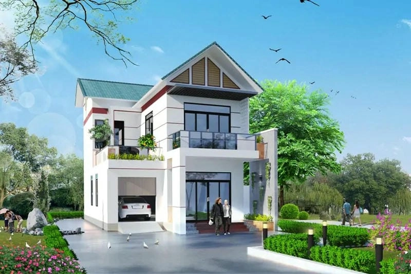 Thiết kế mẫu nhà ngang 12m sâu 5m trẻ trung mới