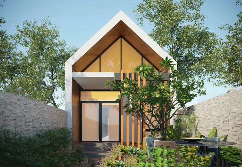 mẫu nhà vuông 2 mặt tiền đón sáng thông thoáng tiện lợi