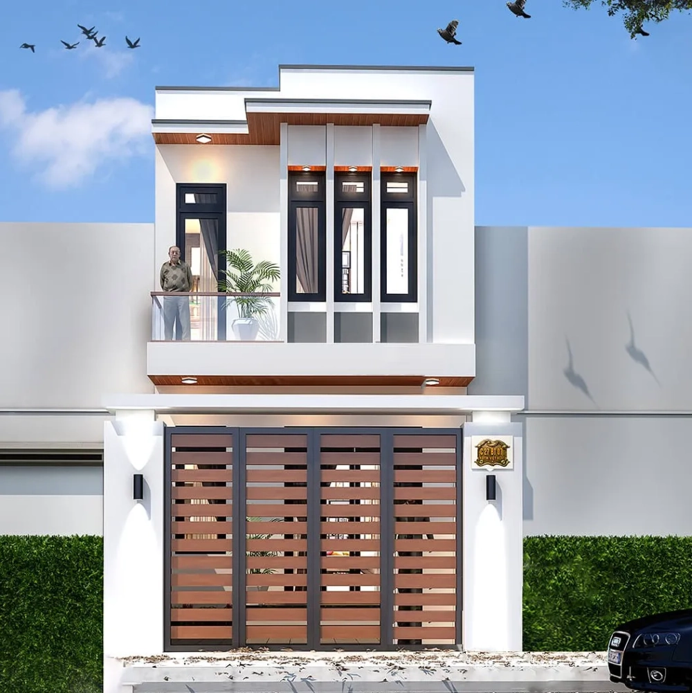 Xem ngay mẫu nhà ống 2 tầng chi phí thấp mái bằng tiện lợi