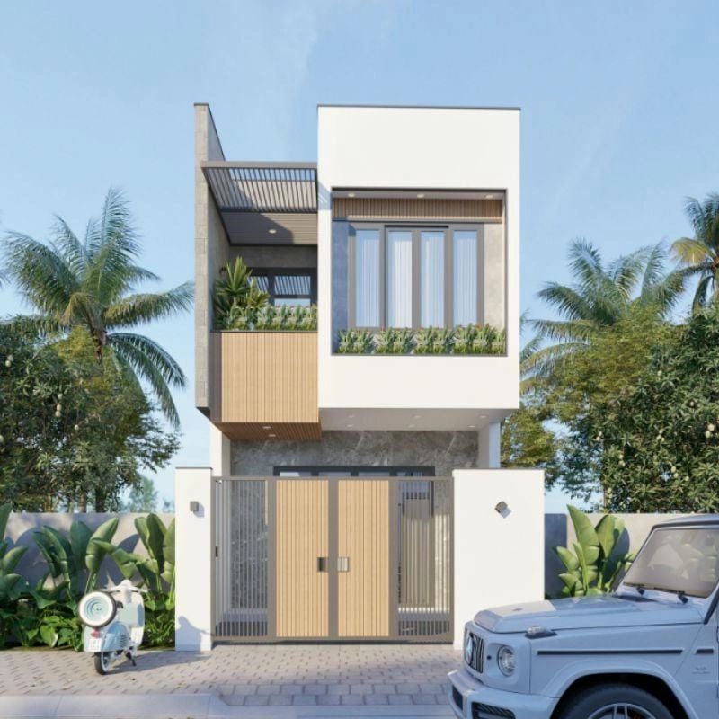 Không gian tiện nghi từ mẫu thiết kế nhà 2 tầng 5x20m