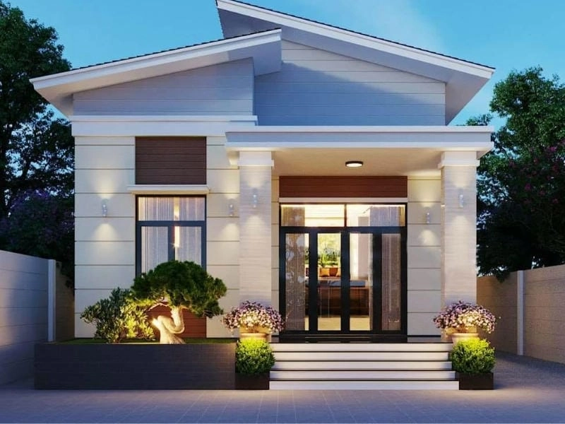 mẫu nhà đẹp 1 tầng 2020 thiết kế trẻ trung năng động