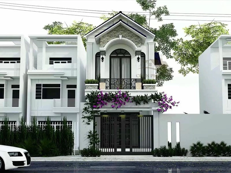 mẫu nhà phố đẹp 1 trệt 1 lầu phong cách hiện đại trẻ trung