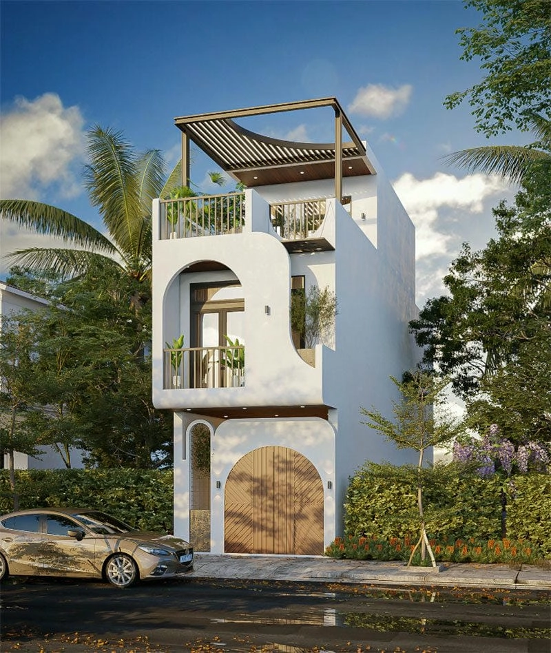 mẫu nhà phố 1 trệt 1 lửng 1 lầu thiết kế độc đáo ấn tượng