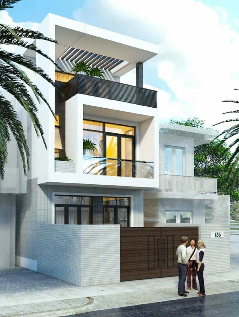 mẫu nhà phố 1 tầng 1 tum sáng tạo thoáng đãng tiện nghi