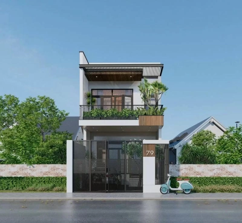 mẫu nhà phố 1 lầu đẹp bố trí thông minh hài hòa