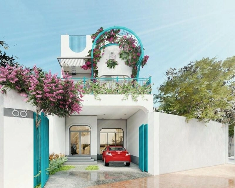 Không gian xanh mát với mẫu nhà có vườn trên sân thượng