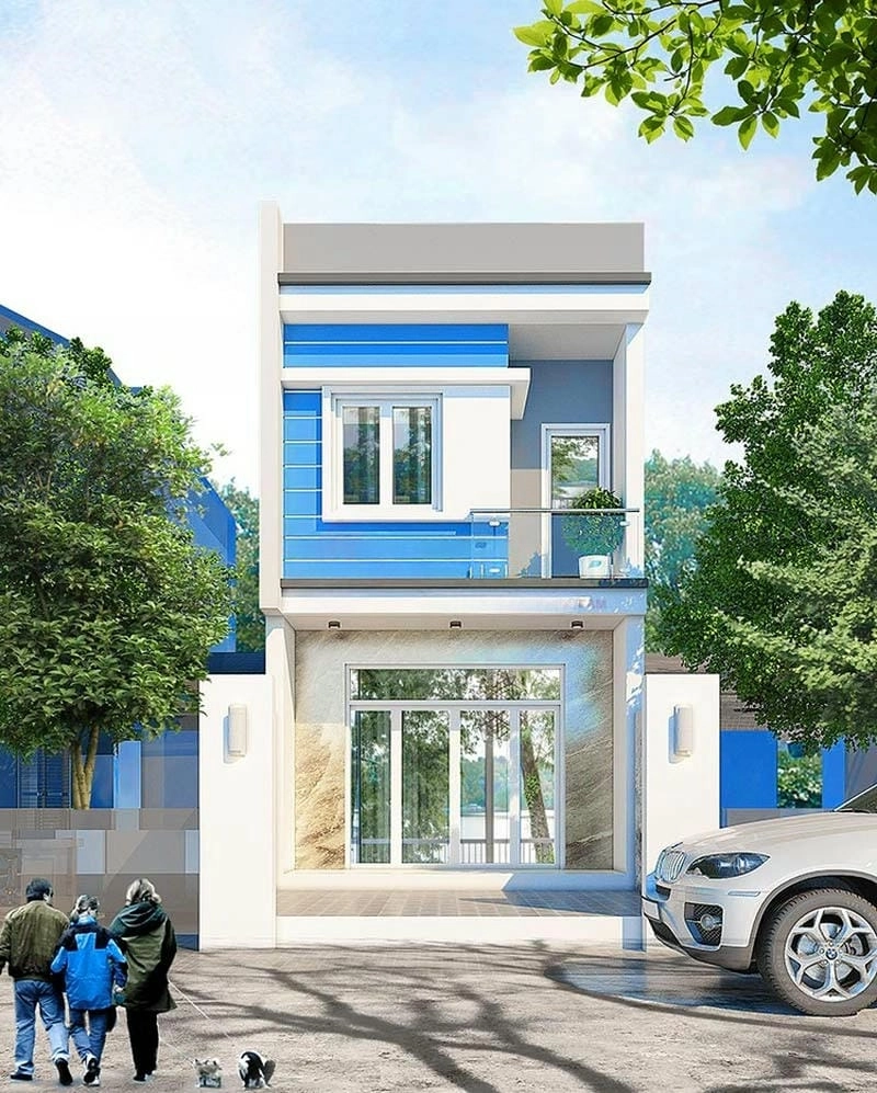 mẫu nhà phố 2 tầng kết hợp kinh doanh tối ưu công năng sáng tạo