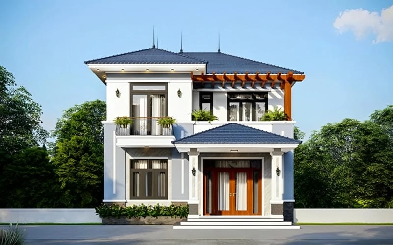 mẫu thiết kế nhà phố đẹp 2 tầng hiện đại tối ưu diện tích