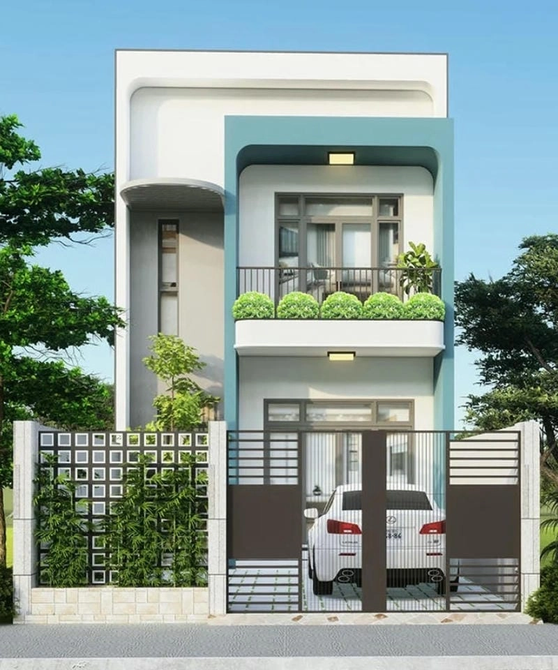 mẫu nhà phố 2 mặt tiền thiết kế độc đáo sang trọng