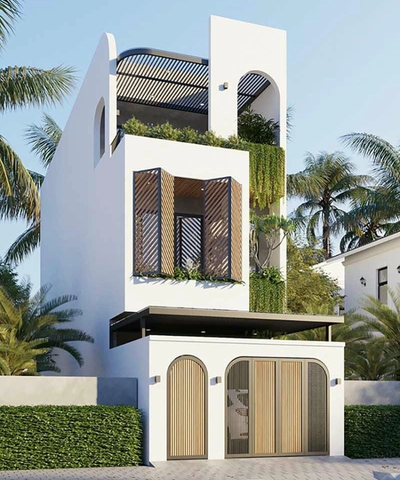 mẫu nhà phố mặt tiền 10m kiến trúc ấn tượng tinh tế