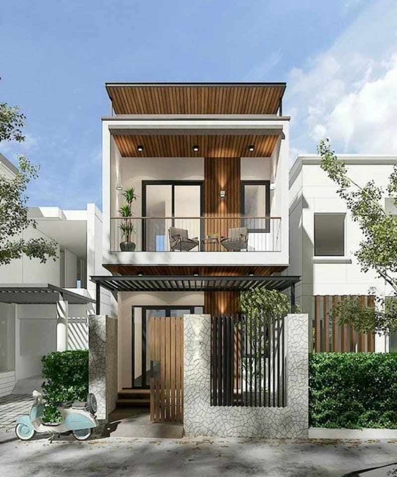 mẫu nhà phố hai mặt tiền tối ưu ánh sáng không gian