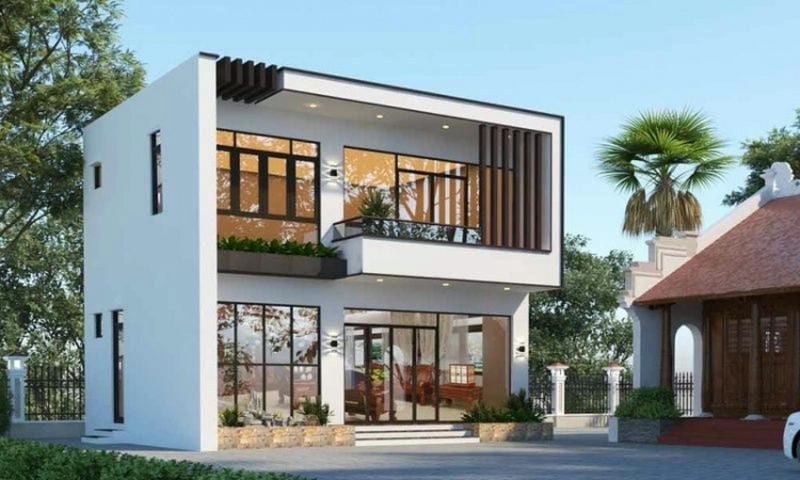 mẫu nhà phố mặt tiền xéo thiết kế linh hoạt ấn tượng