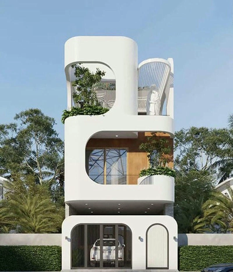 Tham khảo mẫu thiết kế nhà phố 6x10m 3 tầng sáng tạo