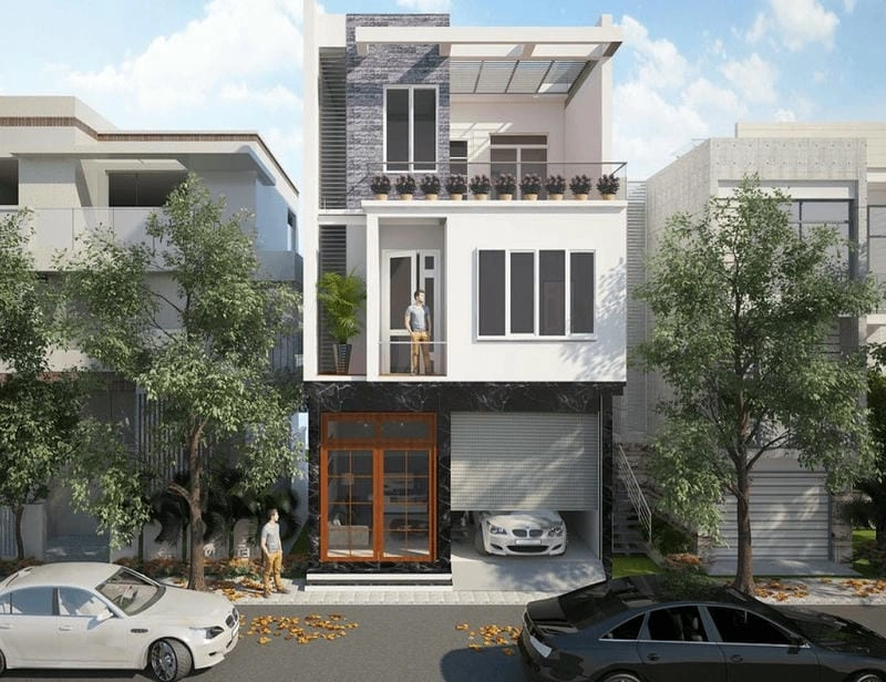 Ngắm nhìn mẫu nhà phố 3 tầng mặt tiền 4m gọn đẹp