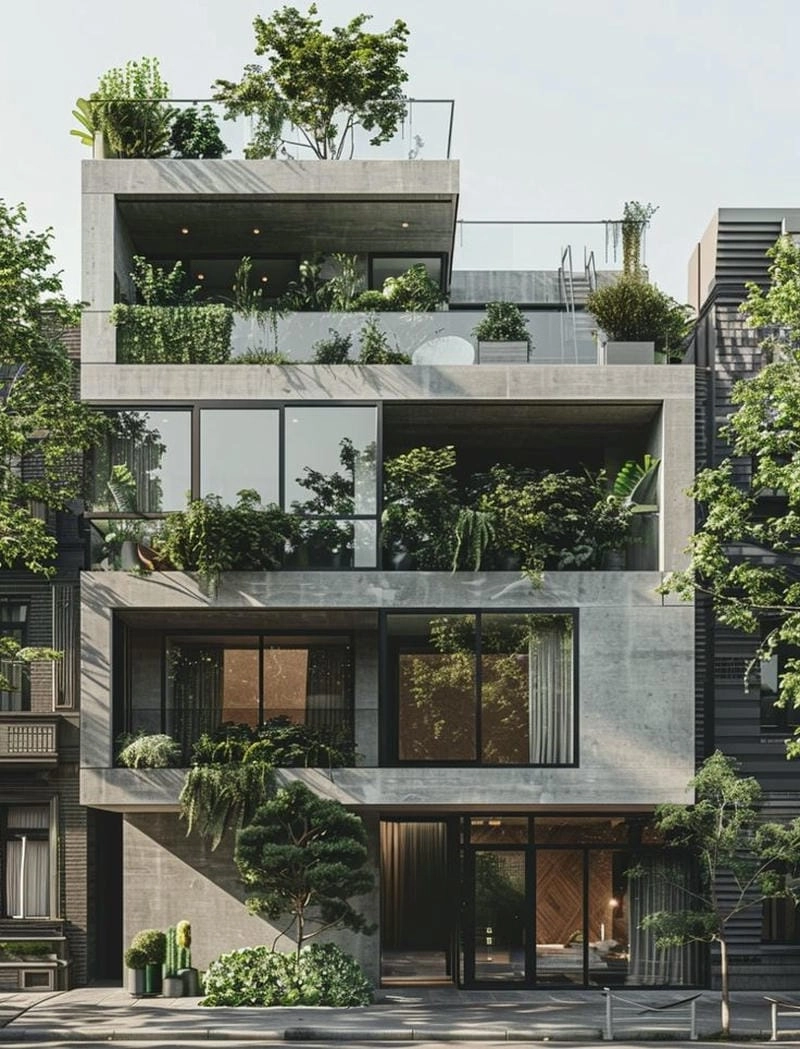 Mẫu nhà ống đẹp 5 tầng phối hợp hài hòa nội thất