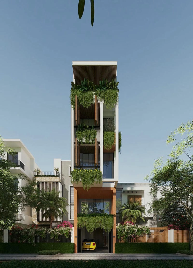 Khám phá mẫu nhà phố không có ban công tối giản