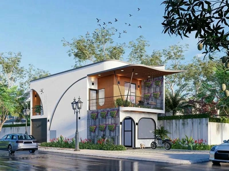 Khám phá mẫu nhà phố mặt tiền đẹp 8m