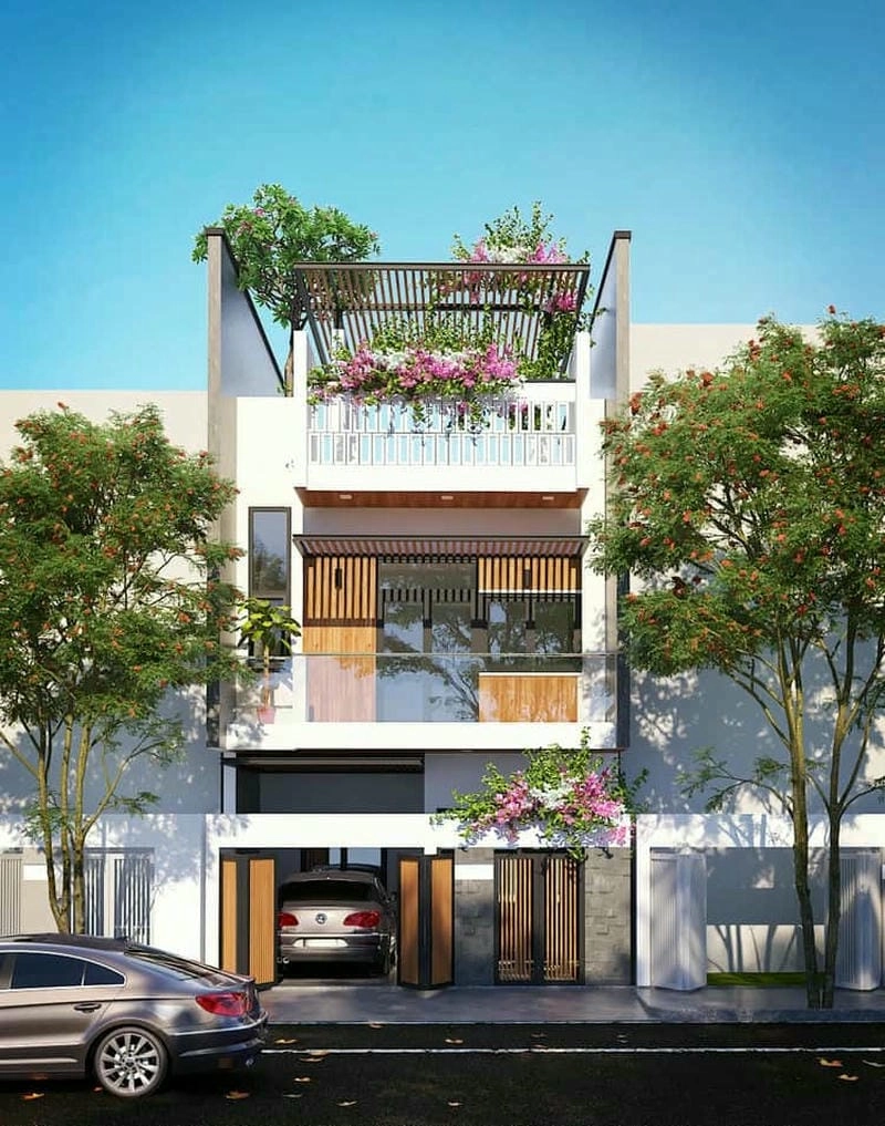 Khám phá mẫu nhà phố mặt tiền đẹp 8x20m