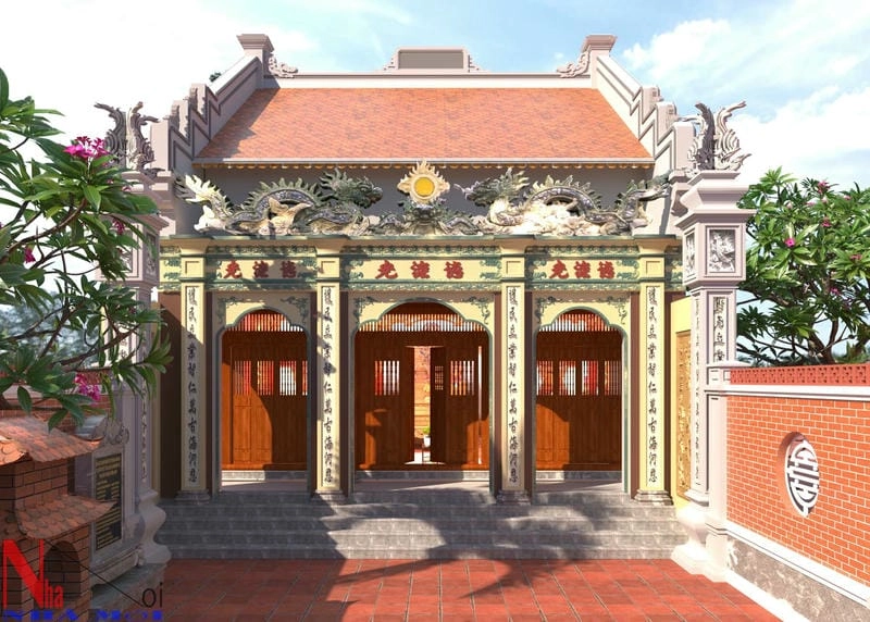 mẫu nhà thờ 3 gian bằng gỗ sang trọng gần gũi thiên nhiên