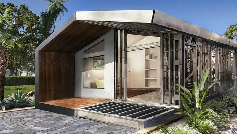 mẫu nhà tiền chế nông thôn hài hòa thiên nhiên phù hợp khí hậu