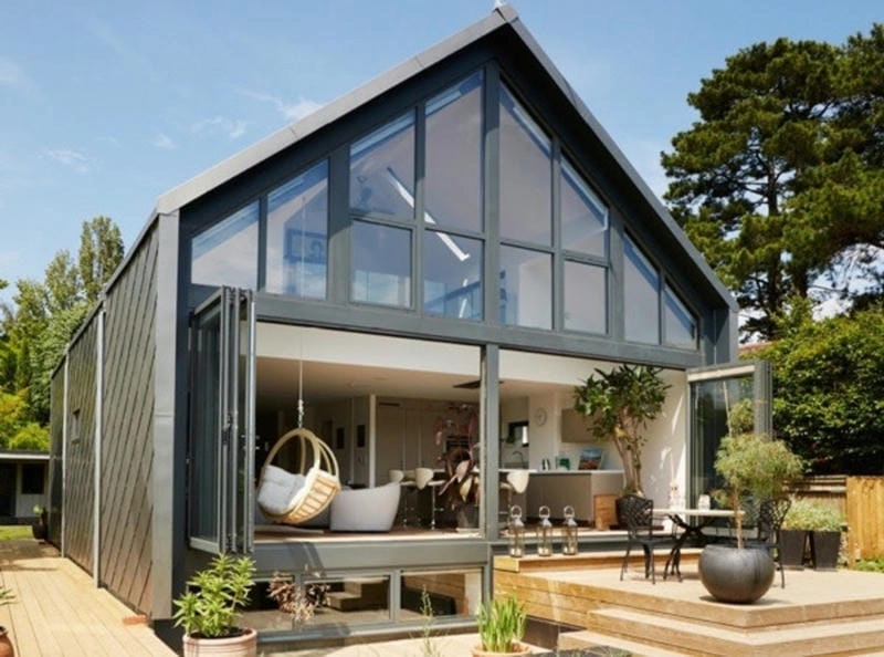 mẫu nhà tiền chế sân vườn đẹp thiết kế gần gũi thiên nhiên