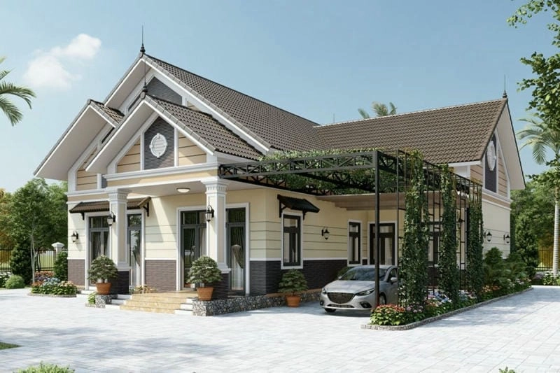 nông thôn màu sơn nhà đẹp cấp 4 gần gũi giản dị hài hòa