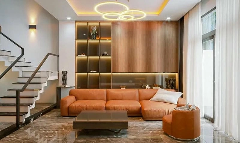 mẫu cầu thang cho nhà ống 4m không gian mở gọn đẹp