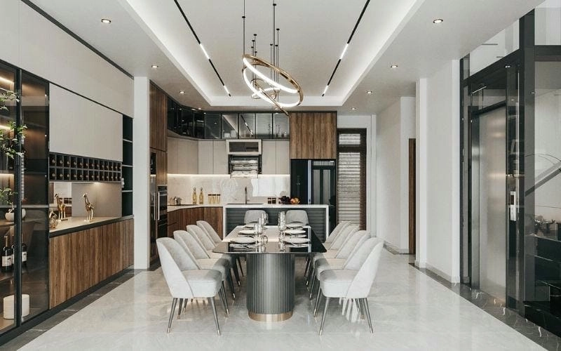 mẫu trần thạch cao cho nhà bếp thiết kế sang trọng thu hút