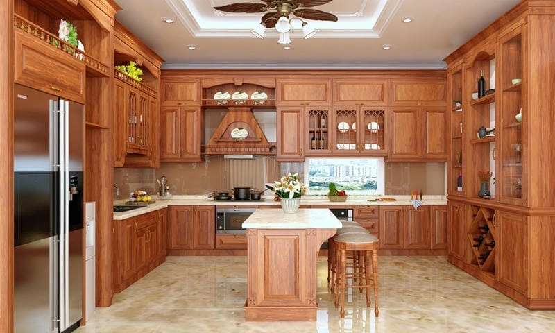 kệ bếp đơn giản mà đẹp tiết kiệm chi phí vẫn sang trọng