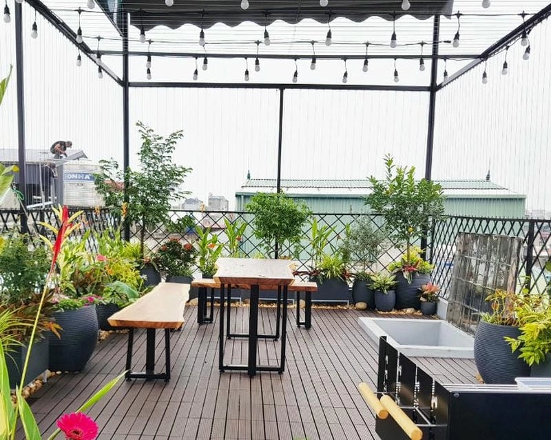 Không gian chill từ mẫu sân thượng nhỏ đẹp