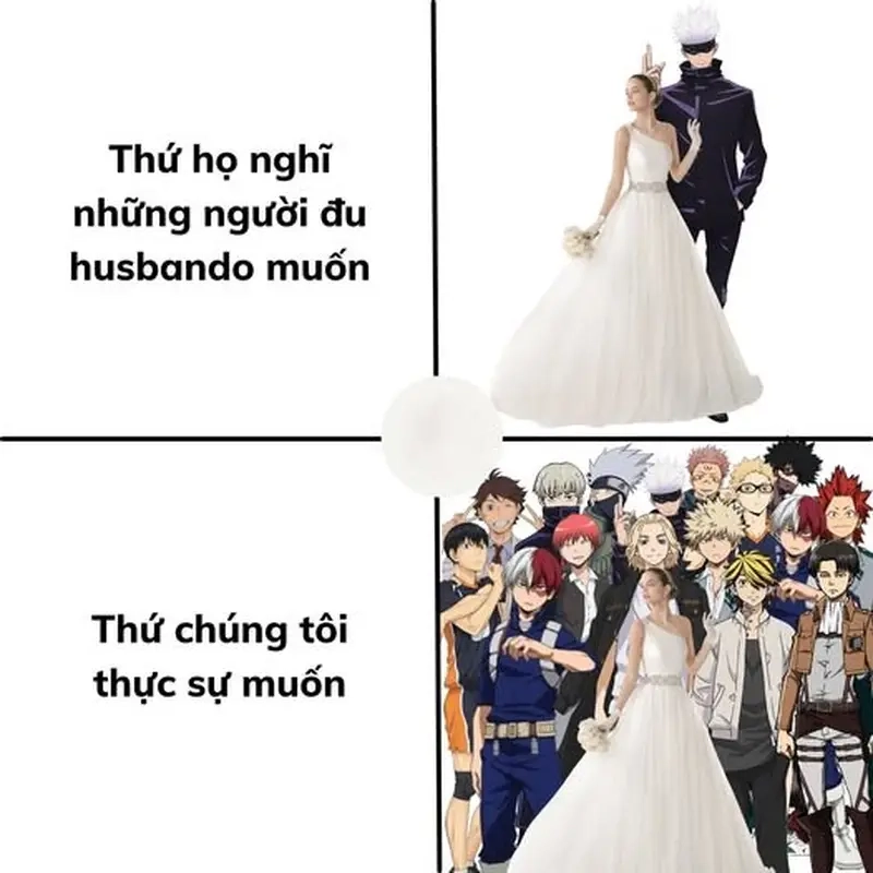 Phản ứng hài hước trong meme husbando gây cười sảng khoái