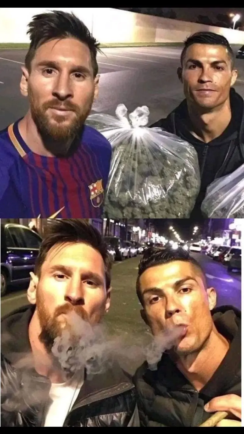 Bộ meme bóng đá hot trend về meme Messi và Ronaldo
