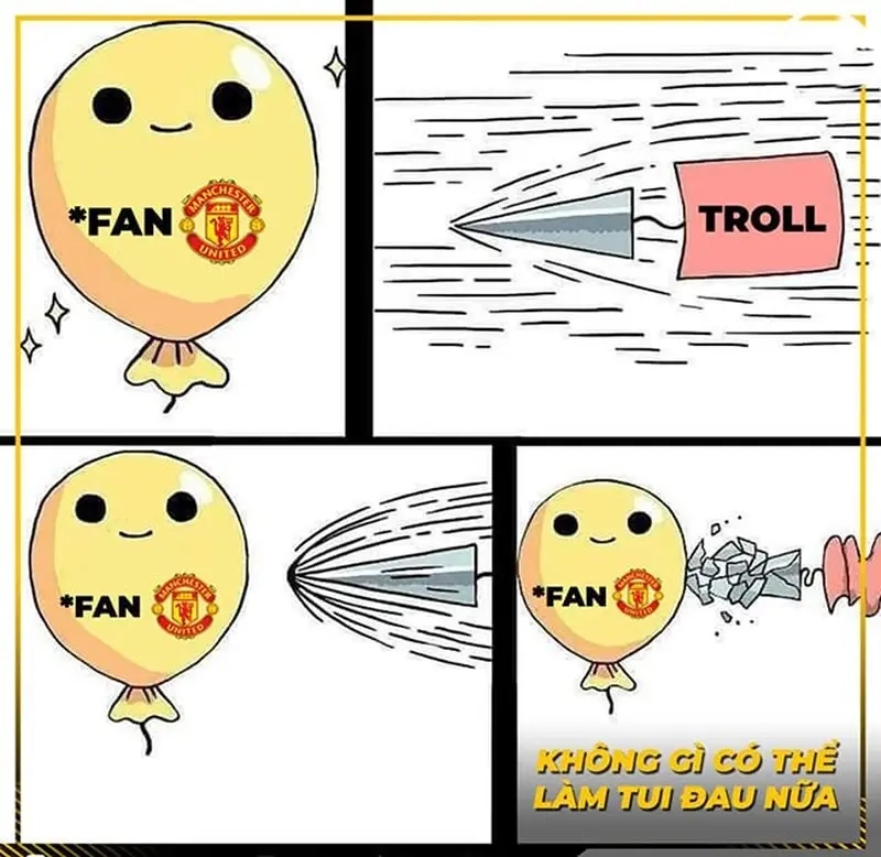 Biểu cảm đặc trưng của meme fan MU trong trận đấu
