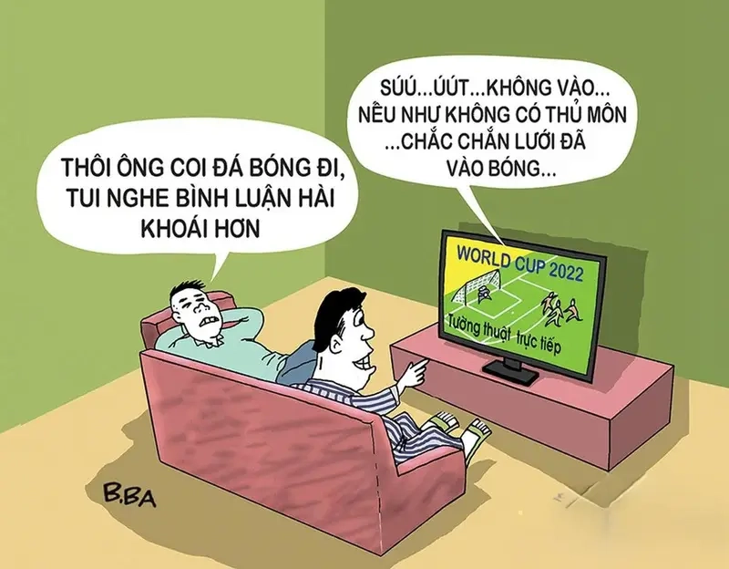 Meme bóng đá hài hước xoay quanh meme bình luận viên