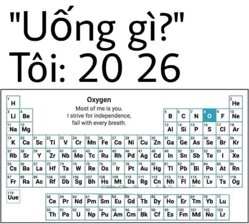 Meme môn Hóa vui nhộn thuộc meme các môn học