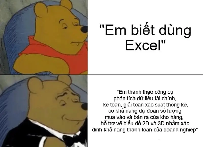 Thả tim cho meme excel hài hước giữa những ngày chạy deadline