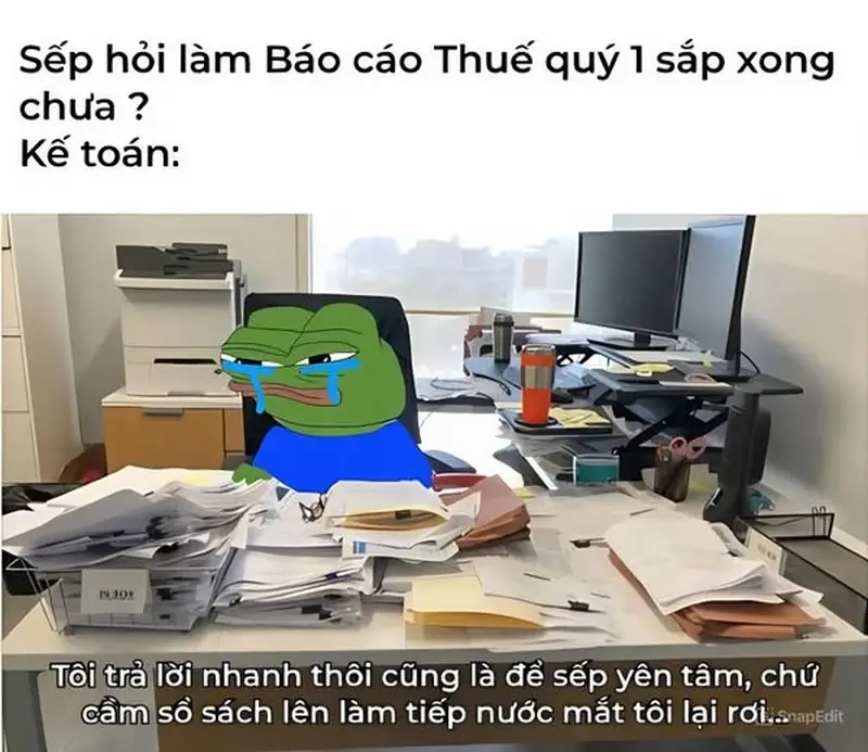 Khi meme sếp hỏi số liệu thể hiện áp lực dân kế toán tài chính