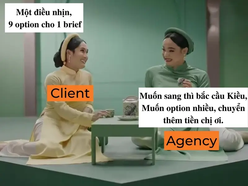 Meme agency và client biểu tượng cho những tình huống khó quên trong nghề